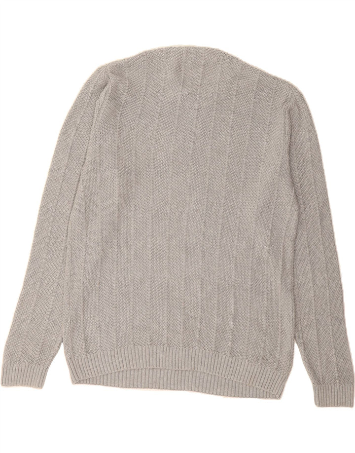 CHAPS Mens Crew Neck Jumper Sweater XL Grey Cotton Vintage Chaps and Second-Hand Chaps from Messina Hembry 
