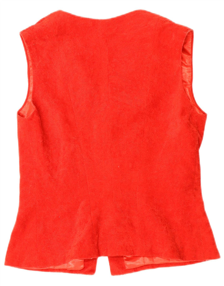 VINTAGE Damen Weste UK 14 Mittelrot