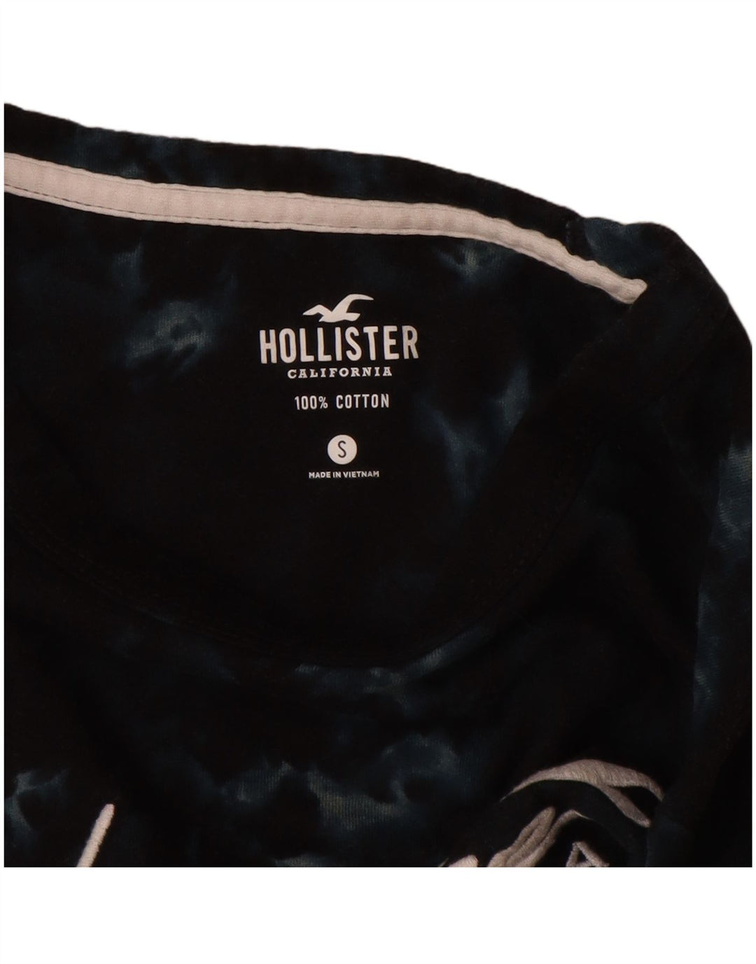 HOLLISTER Herren-T-Shirt mit Grafik, Größe S, Marineblau, Batik-Baumwolle