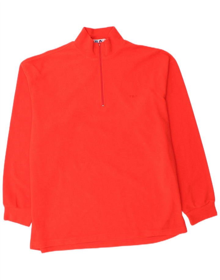 Fila Herren-Fleecepullover mit Reißverschluss am Hals IT 56 2XL Orange