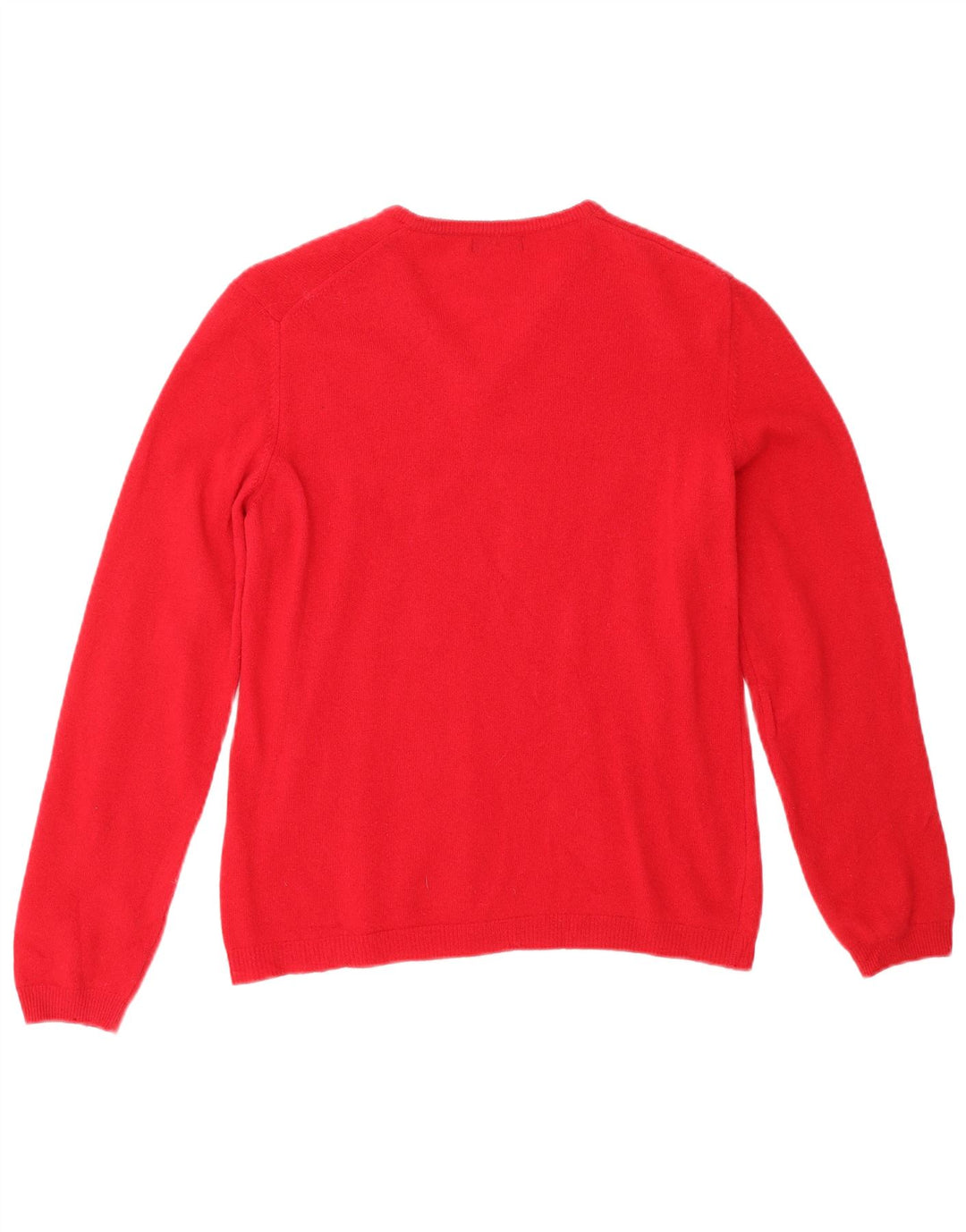 BENETTON Damen-Pullover mit V-Ausschnitt, Gr. 10, Größe S, Rot