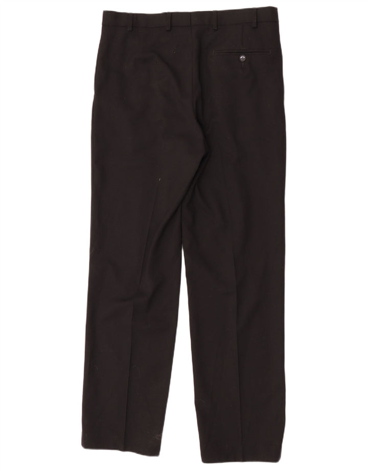 Gerade Herren-Anzughose von Marks & Spencer, W32, L31, schwarzes Polyester
