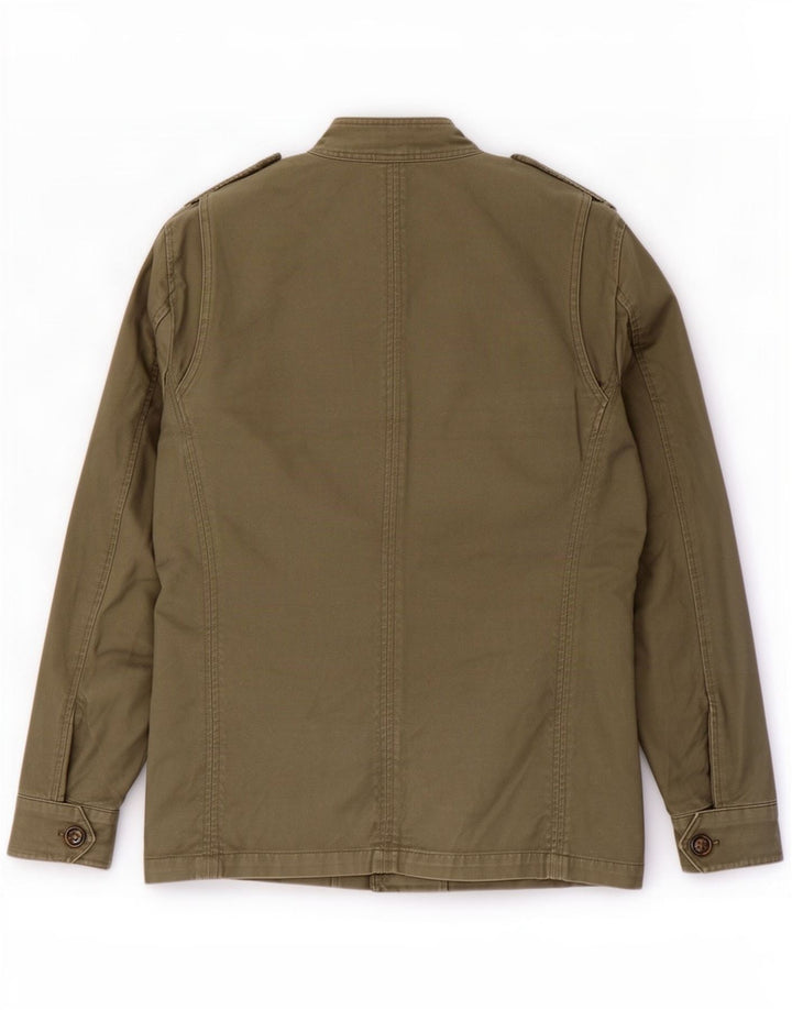 Zara Herren Militärjacke UK 38 Medium Khaki Baumwolle