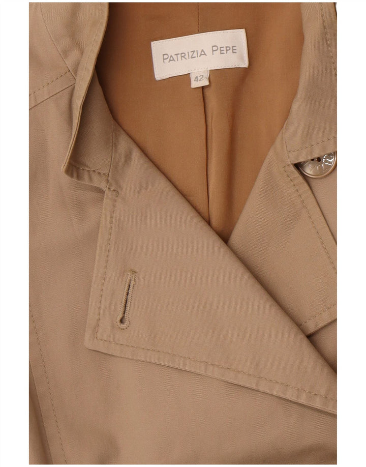 Patrizia Pepe Damen Trenchcoat IT 42 Mittelbeige Baumwolle