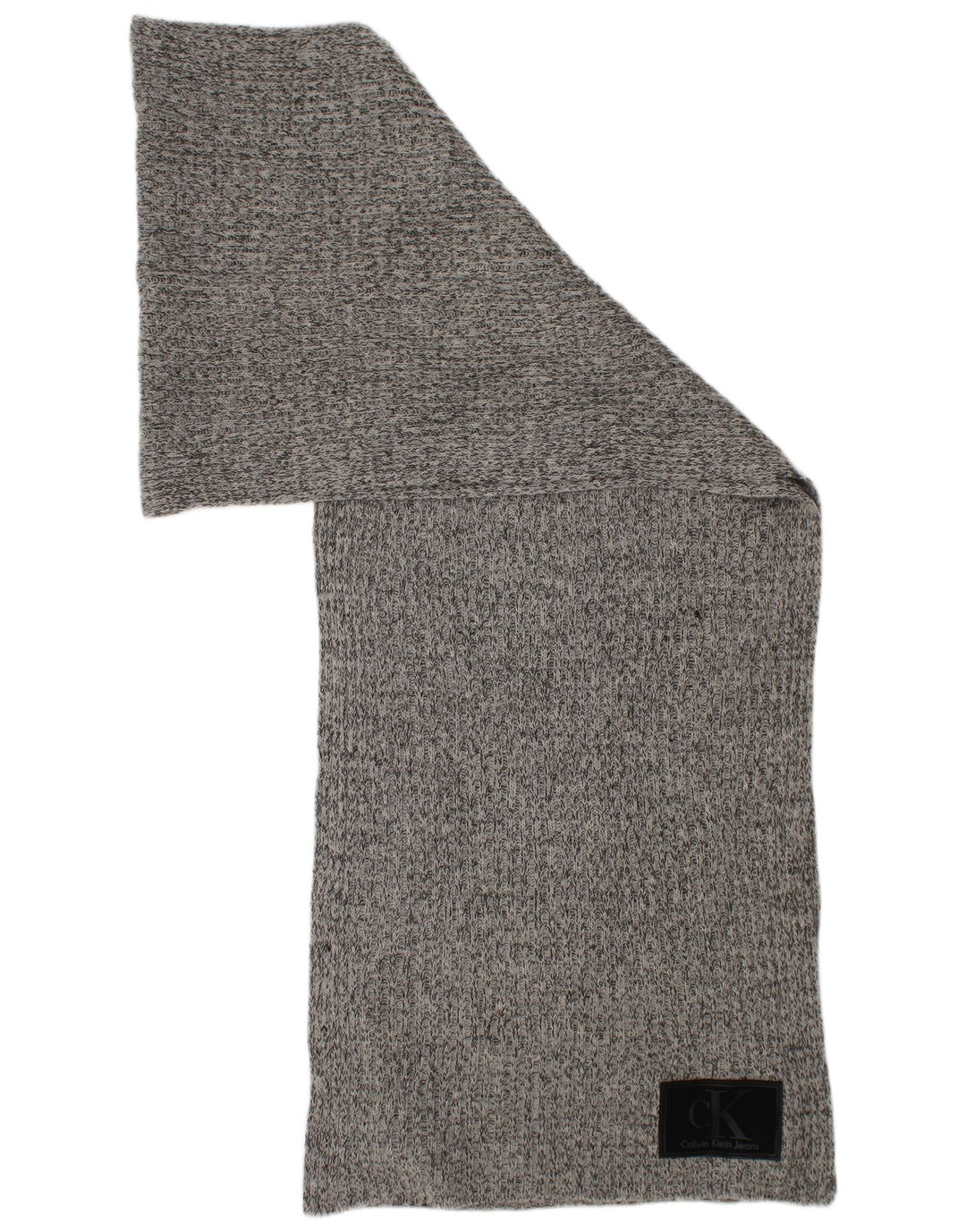 CALVIN KLEIN JEANS Mens Knit Rectangle Scarf One Size Grey Nylon Classic