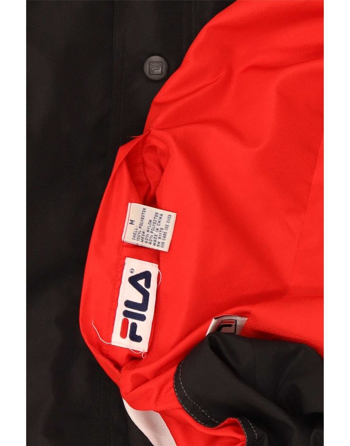 Fila Herren-Trainingsanzug mit grafischem Wende-Trainingsoberteil, Mittelrot, Farbblock