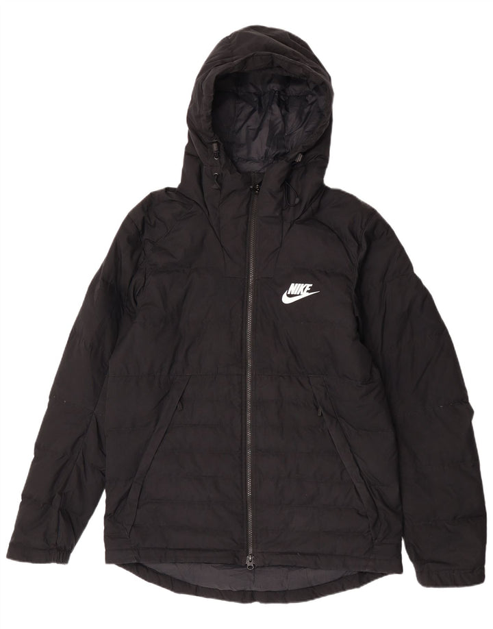 Nike Herren-Jacke mit Kapuze, gepolstert, Größe 38, mittelschwarz, Polyester