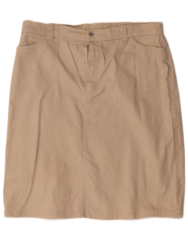 Gerader Damenrock von Marks & Spencer UK 18 XL W36 Beige Baumwolle