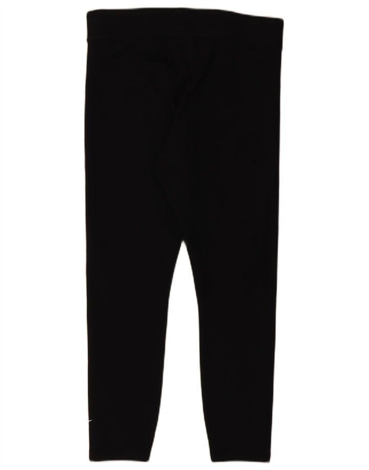 NIKE Damen Leggings UK 14 Large Schwarz Baumwolle