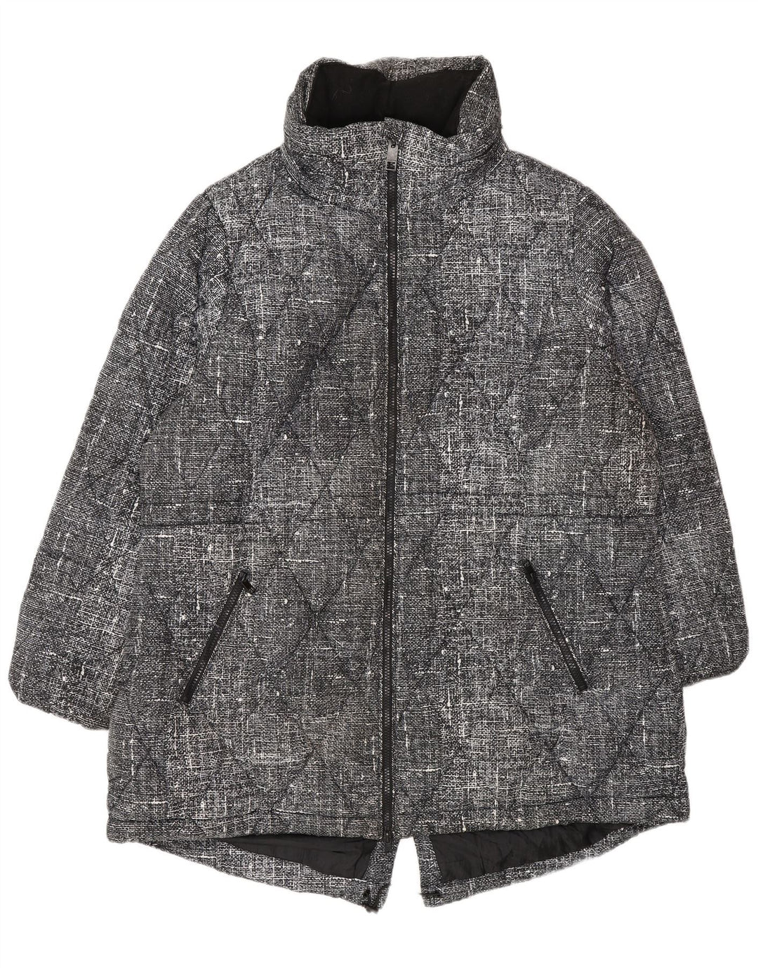 Marks & Spencer Damen Steppjacke UK 20 2XL Schwarz geflecktes Polyester