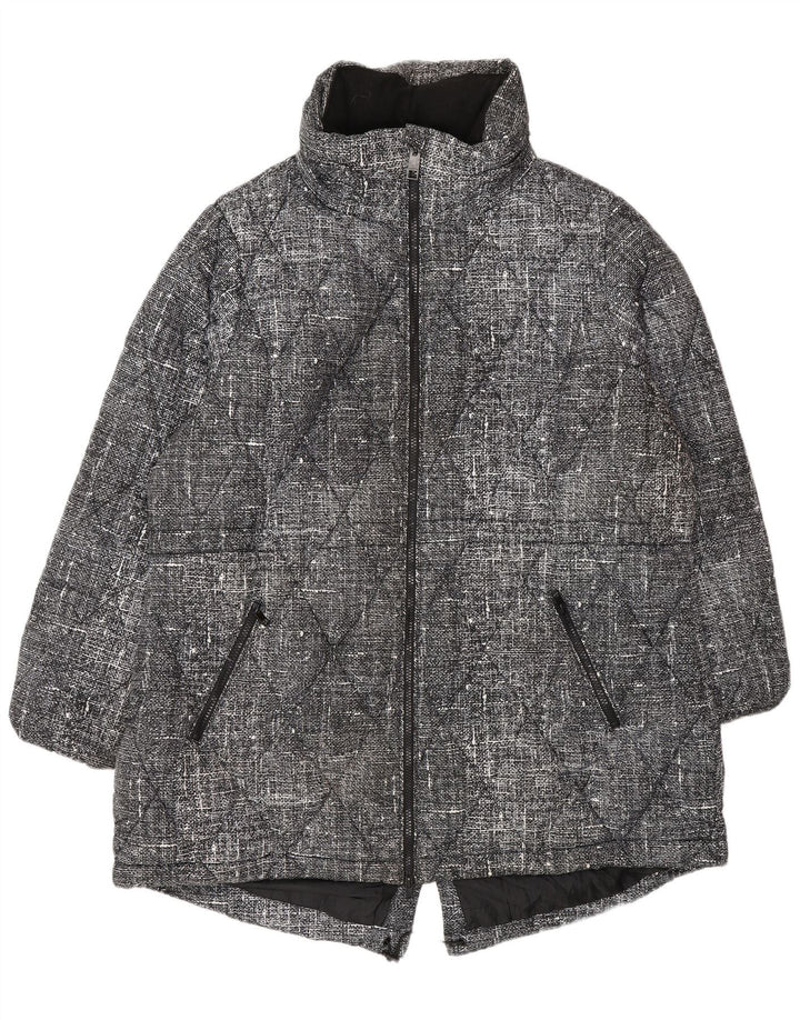 Marks & Spencer Damen Steppjacke UK 20 2XL Schwarz geflecktes Polyester