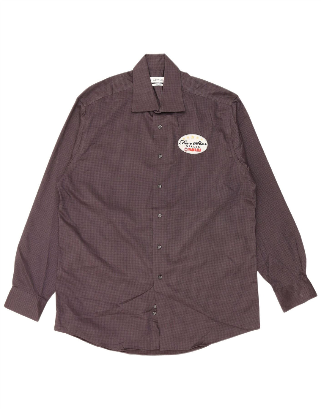 CALVIN KLEIN Herrenhemd Größe 15 1/2 16 Mittelgrau gefleckte Baumwolle