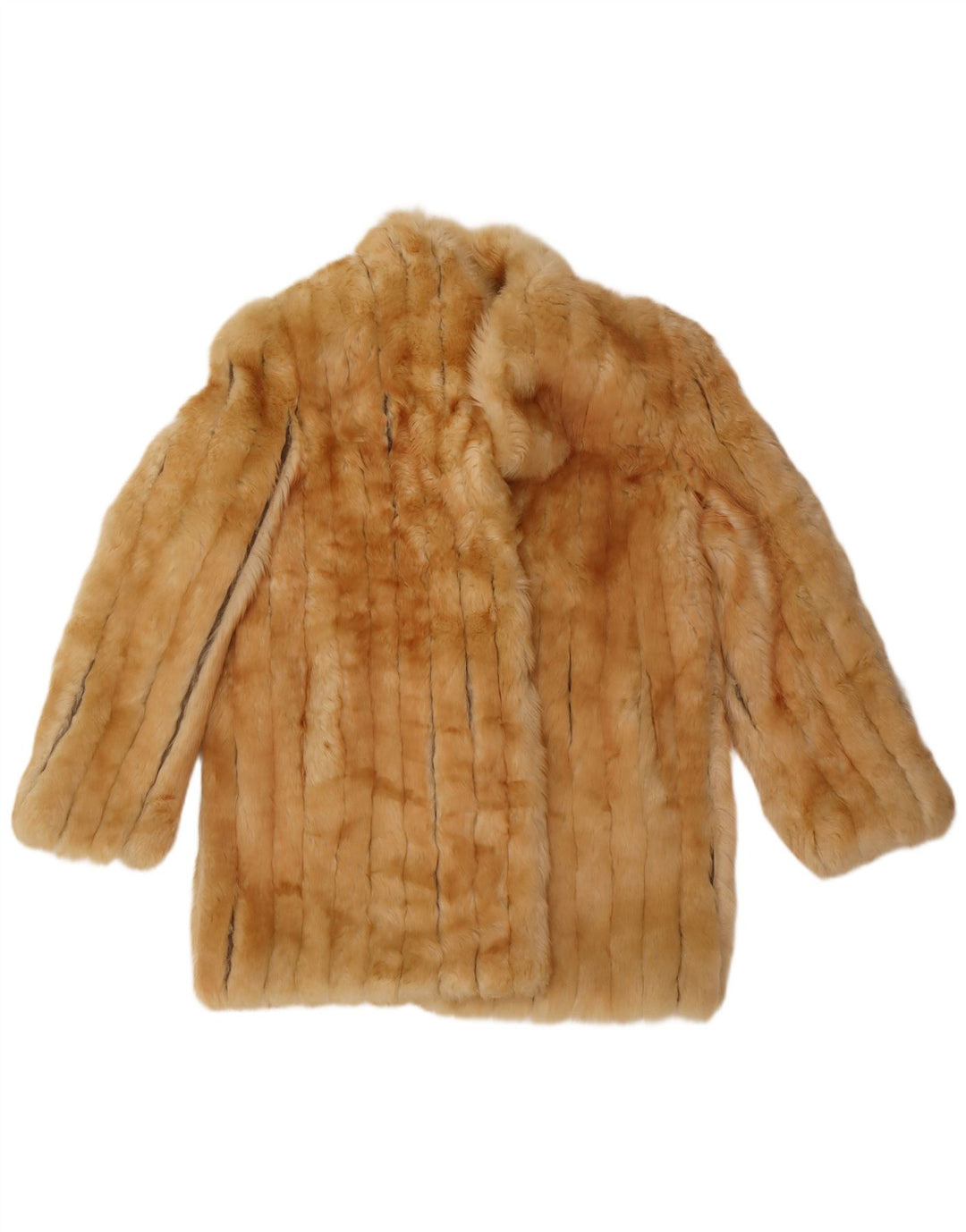 Vintage Damen Kunstfellmantel UK 14 Medium Beige Classic