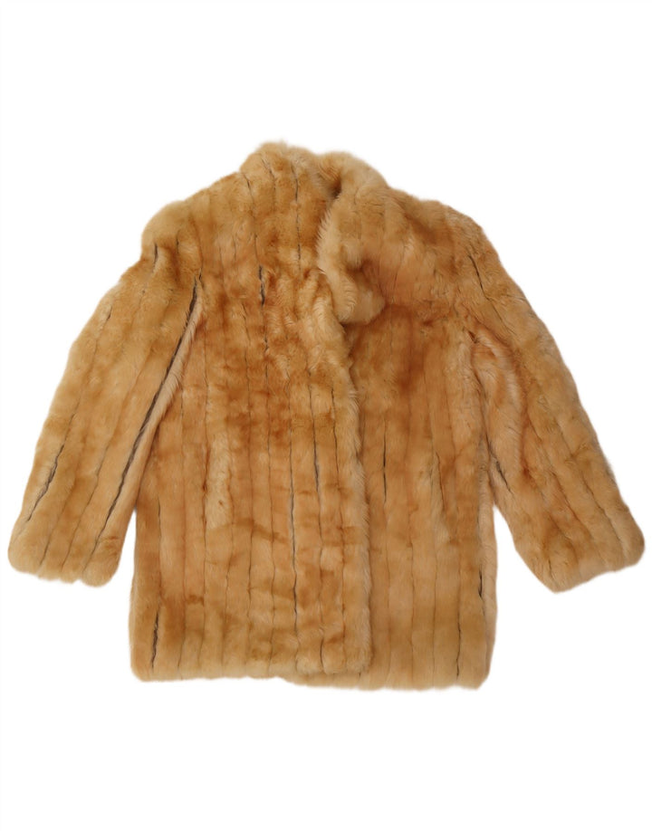 Vintage Damen Kunstfellmantel UK 14 Medium Beige Classic