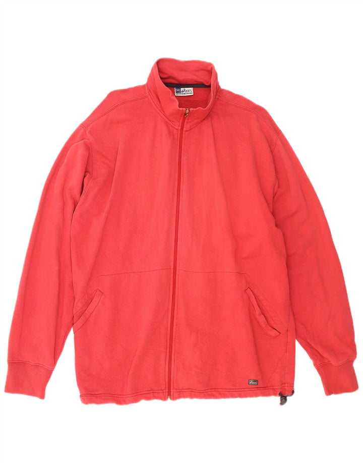 Asics Herren-Trainingsanzug-Top-Jacke 2XL aus roter Baumwolle