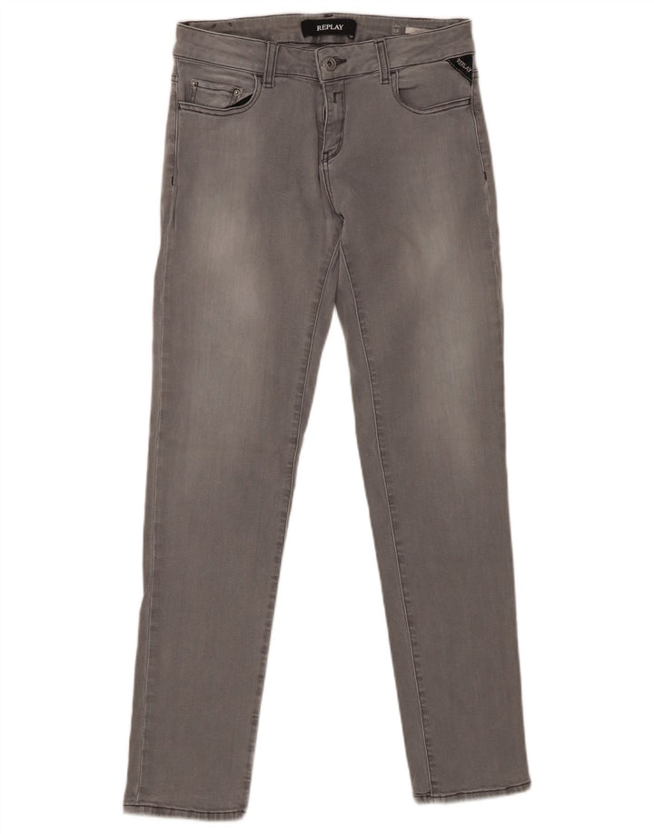 REPLAY Slim-Jeans für Damen, W28, L30, graue Baumwolle