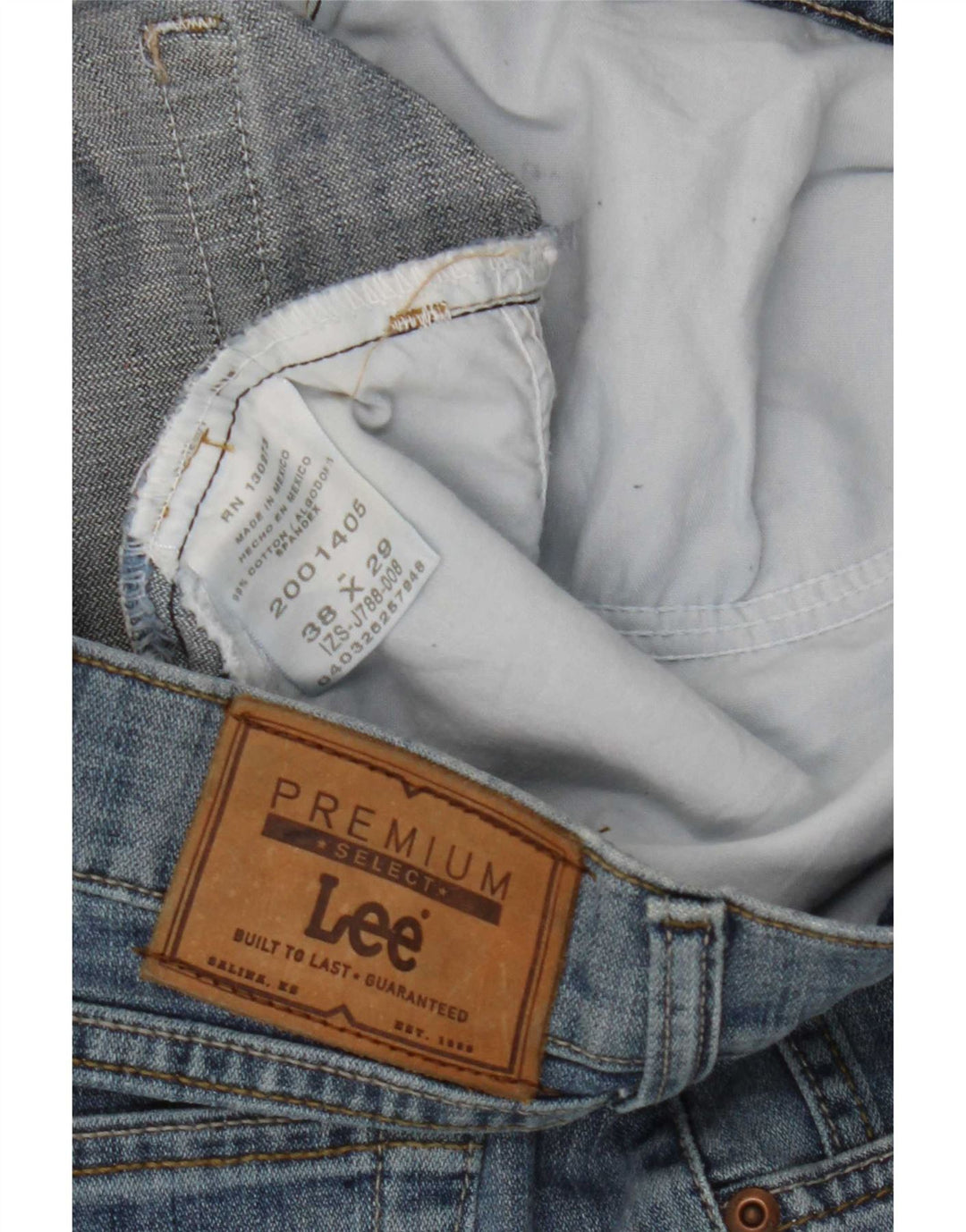 Lee Herren Straight Jeans W38 L29 Blaue Baumwolle