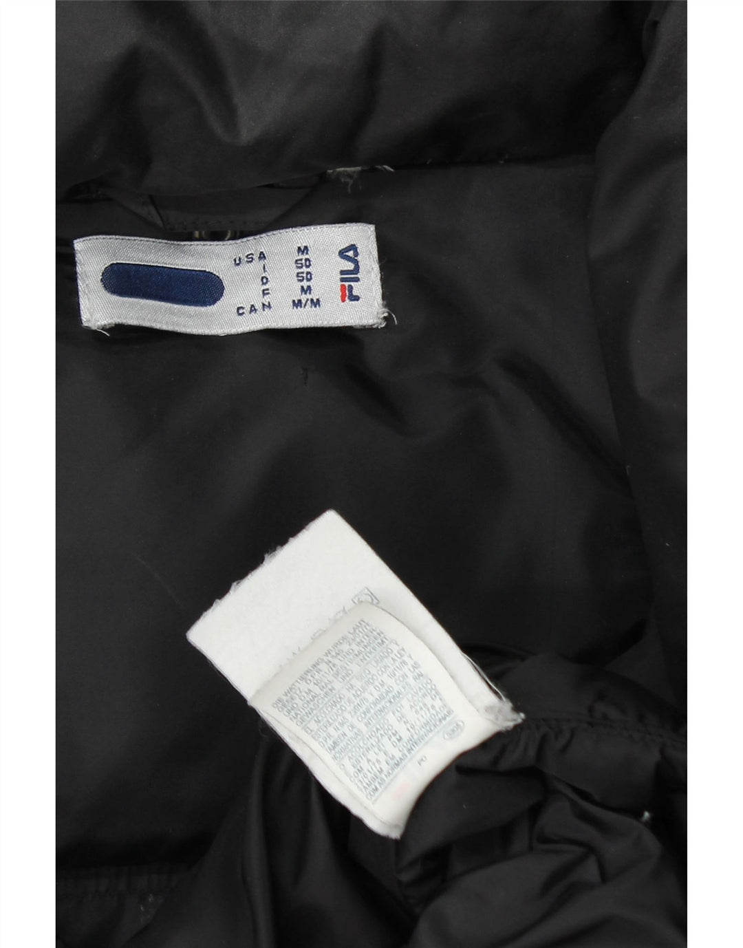 FILA Herren-Jacke mit Kapuze, gepolstert, UK 38, mittelschwarzes Nylon