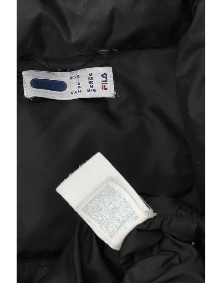 FILA Herren-Jacke mit Kapuze, gepolstert, UK 38, mittelschwarzes Nylon