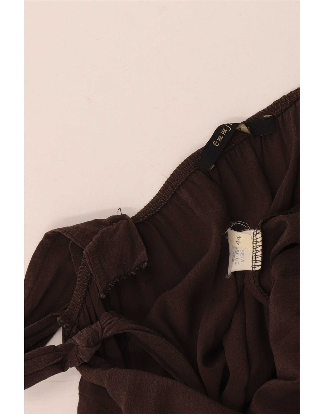 Vintage Damen Ärmelloser Overall IT 44 Mittelbraune Seide