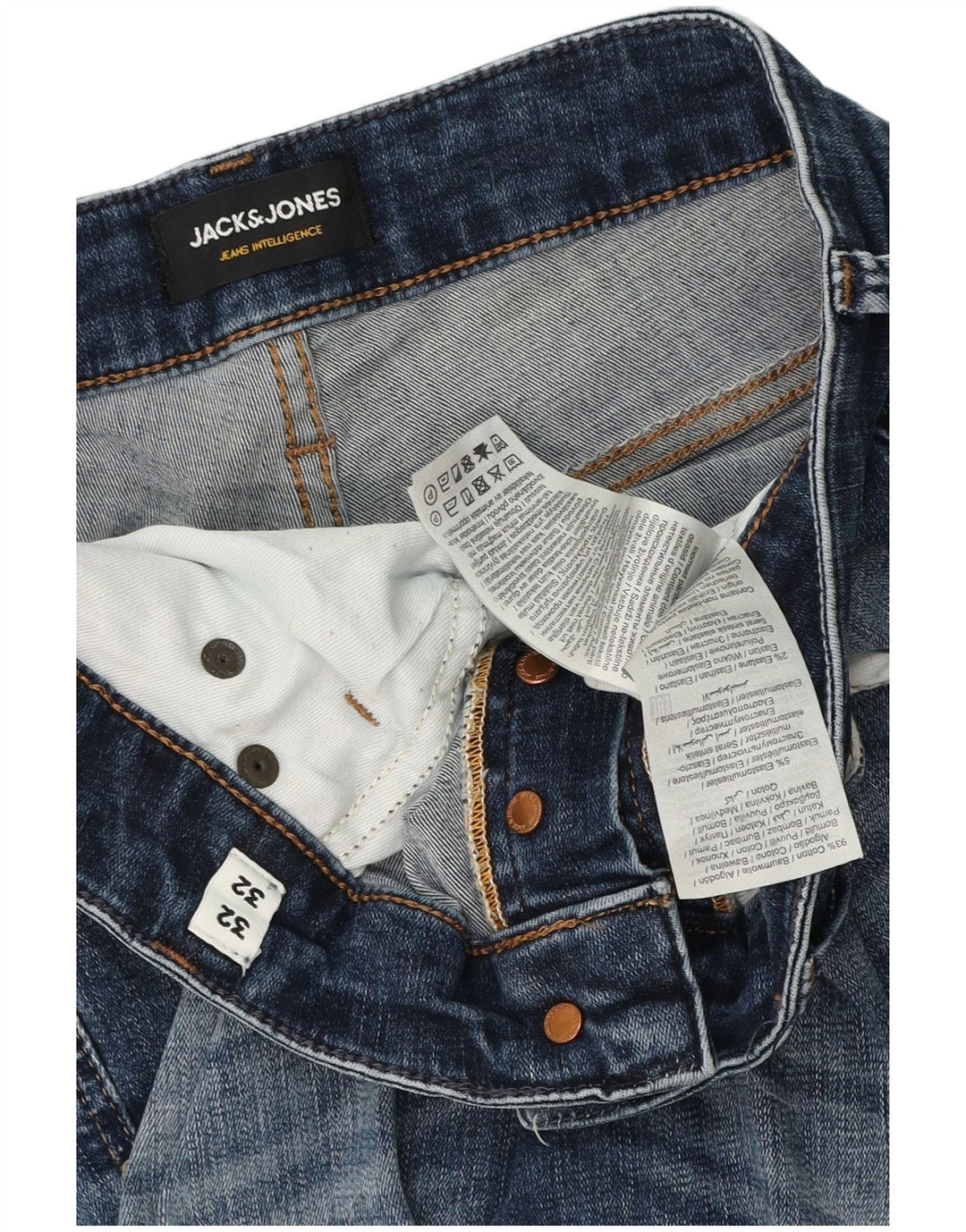 Jack & Jones Herren Slim Jeans W32 L29 Blaue Baumwolle