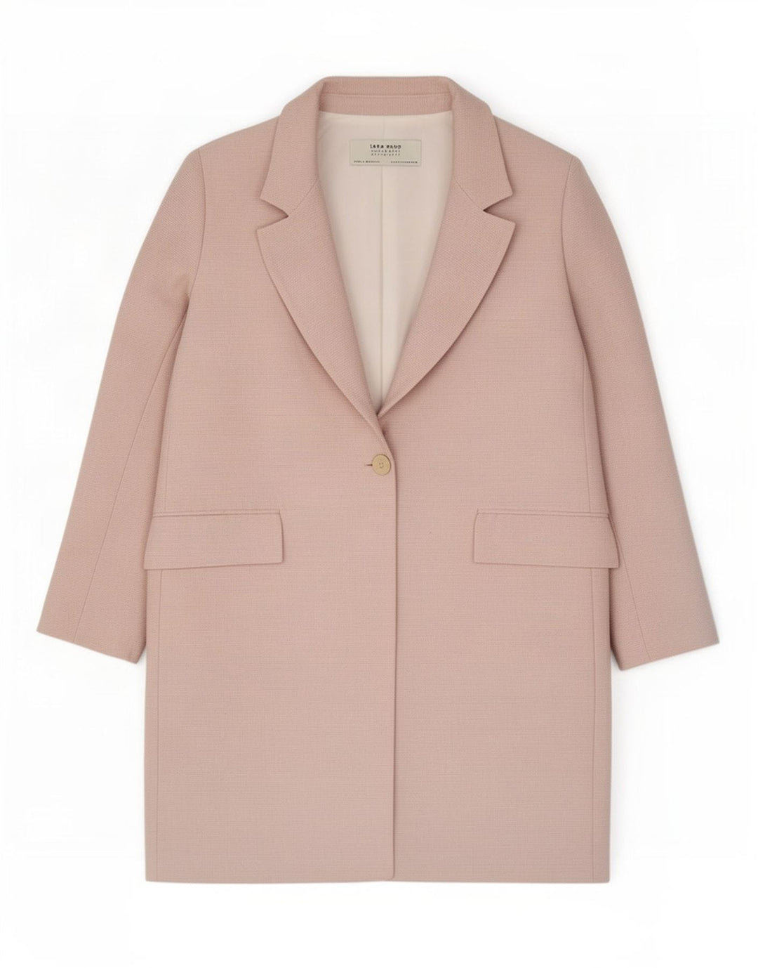 Zara Damen Übergroßer Mantel UK 10 Small Rosa Polyester
