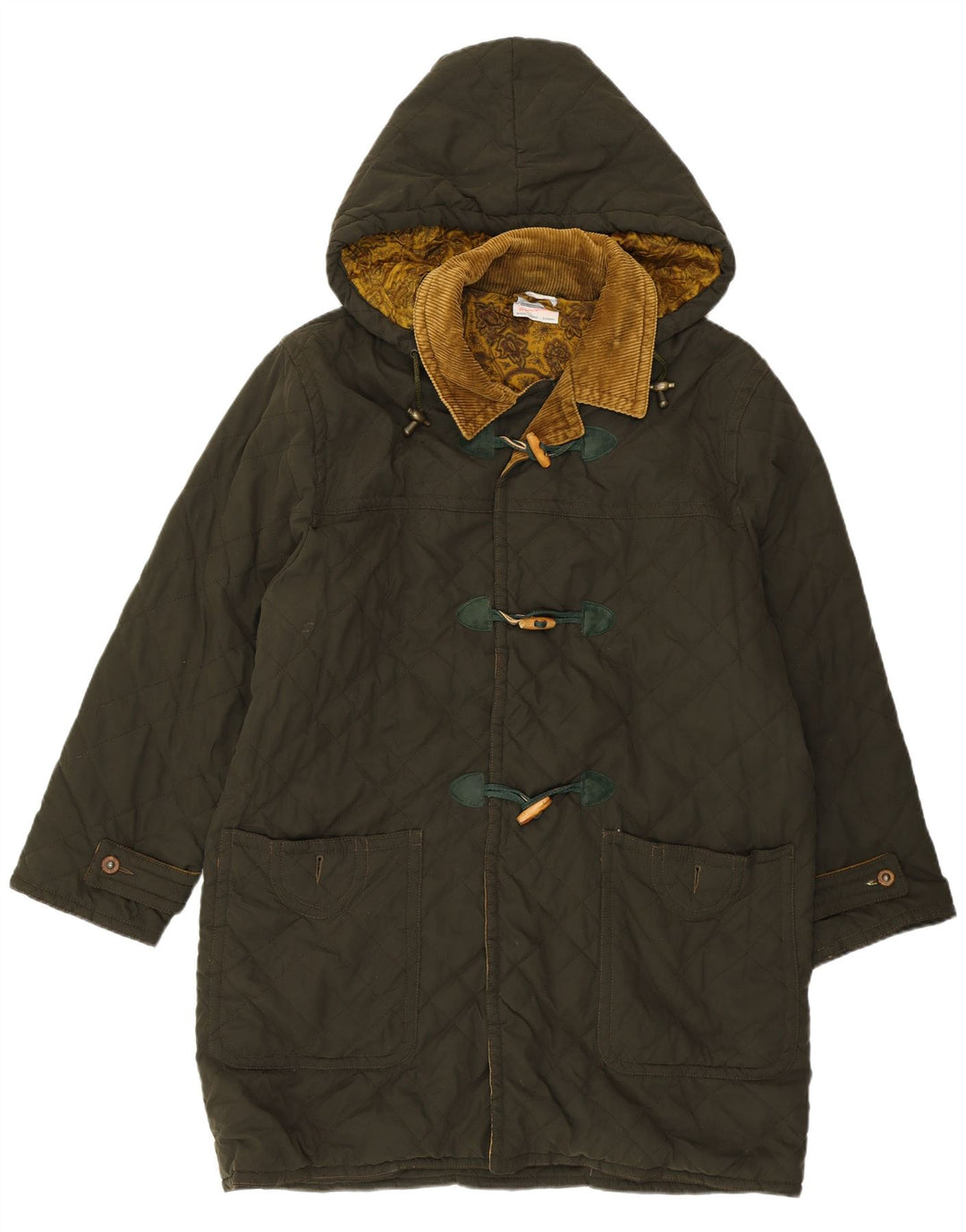 Blue Notes Herren-Dufflecoat mit Kapuze, IT 52 XL, grünes Polyester