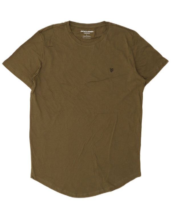 Jack & Jones Herren Premium T-Shirt Top Large Khaki Baumwolle