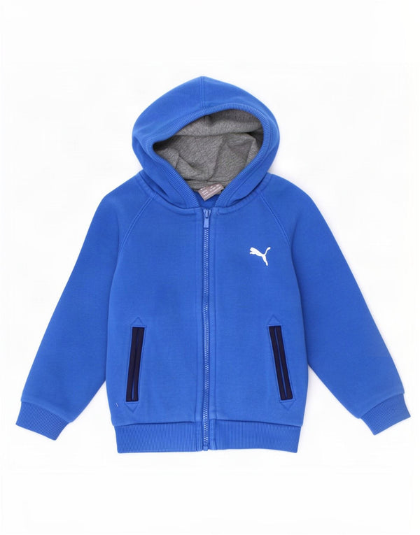 Puma Baby-Jungen-Kapuzenpullover mit Reißverschluss, 12–18 Monate, blaue Baumwolle