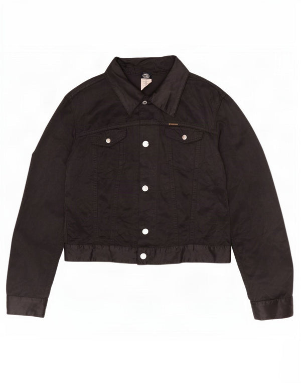Diesel Damen Utility-Jacke UK 18 XL Schwarz Baumwolle