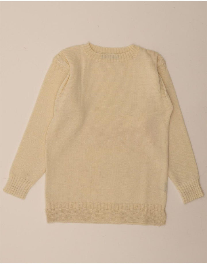 WOOLOVERS Mens Crew Neck Jumper Sweater Small Beige Wool Vintage WoolOvers and Second-Hand WoolOvers from Messina Hembry 
