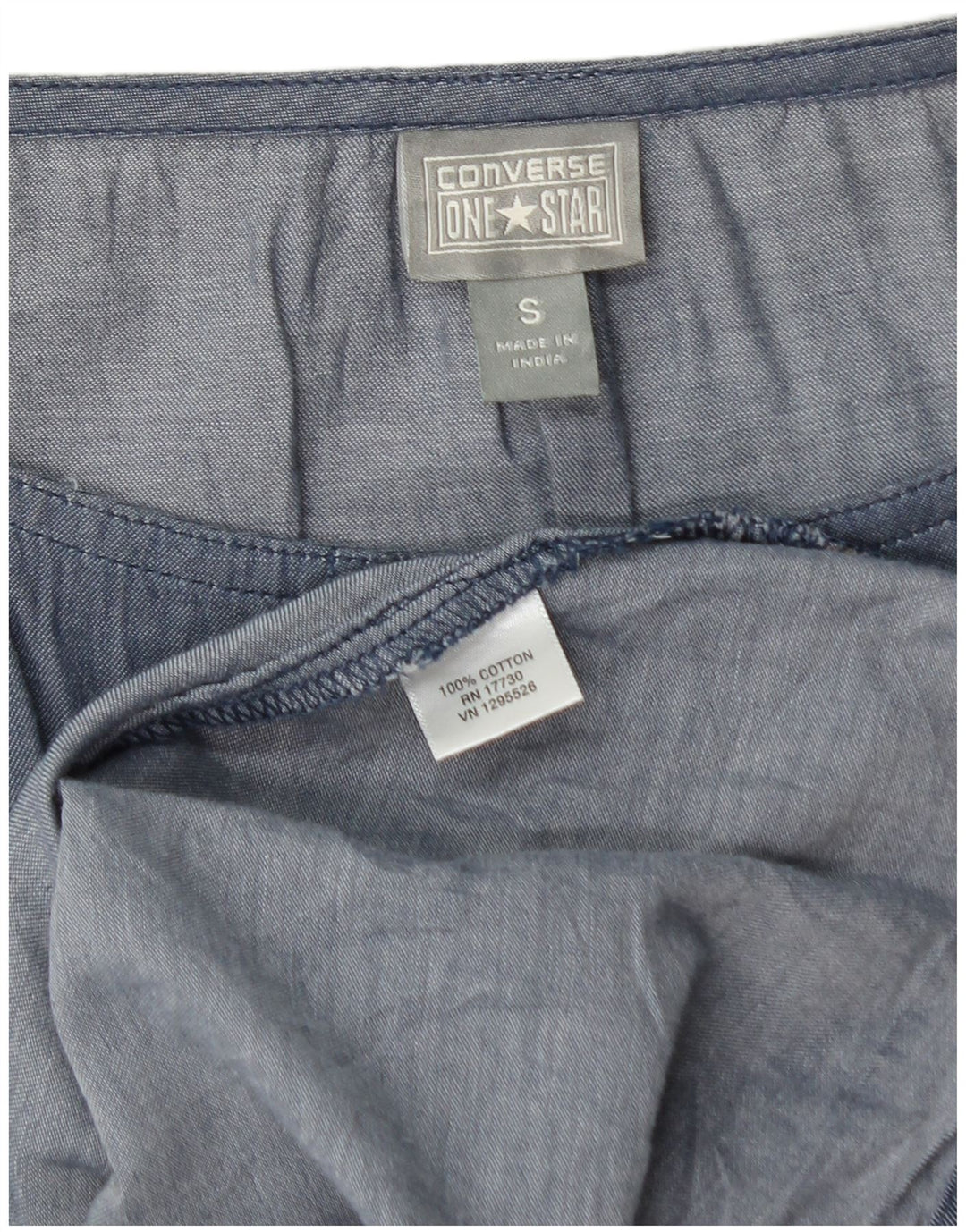 CONVERSE Damen ärmelloses A-Linien-Kleid UK 10 Small Blau Baumwolle