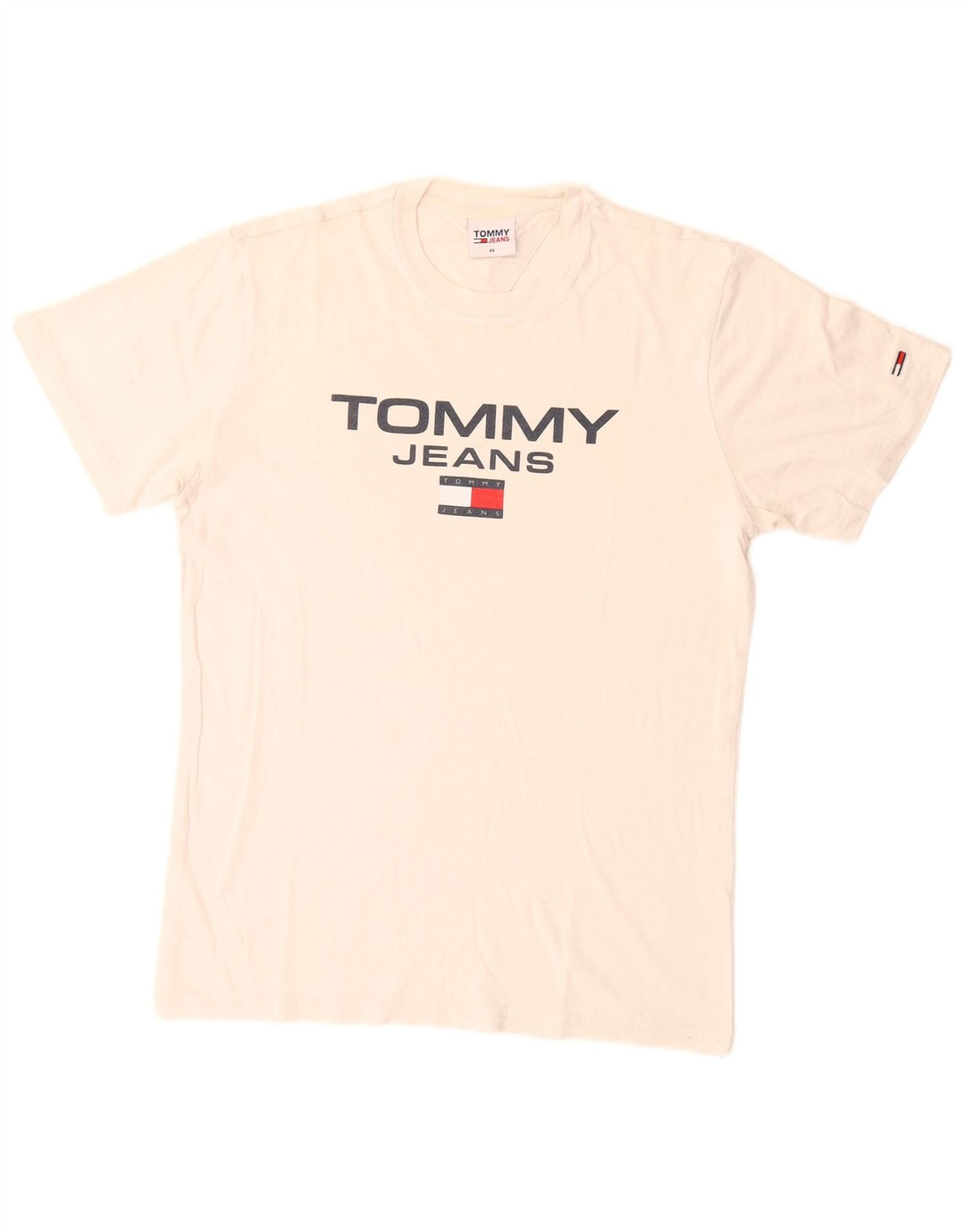 Tommy Hilfiger Herren T-Shirt mit Grafik, XS, Weiß
