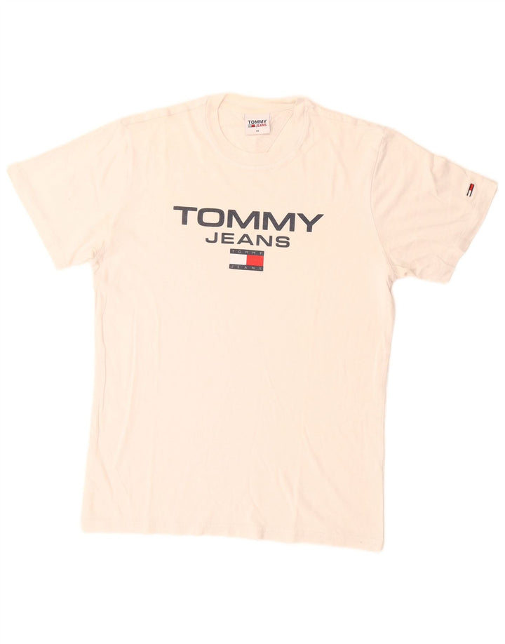 Tommy Hilfiger Herren T-Shirt mit Grafik, XS, Weiß