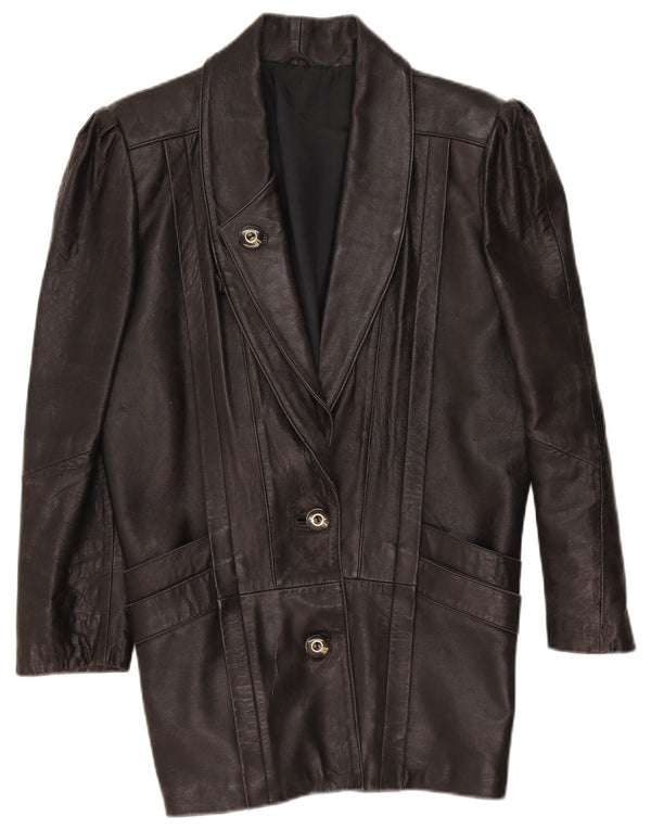 Vintage Damen Lederjacke UK 14 Mittelbraun
