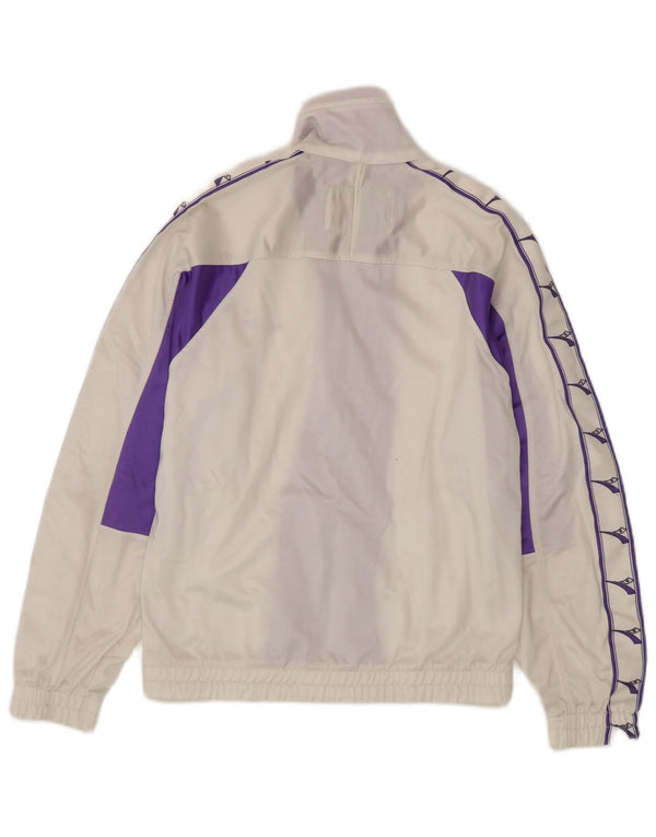 Diadora Damen-Trainingsanzugoberteil mit Grafik, Gr. 10, Größe S, Weiß, Farbblock
