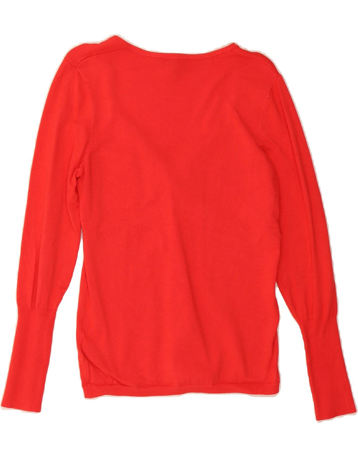 PHASE EIGHT Womens V-Neck Jumper Sweater UK 14 Medium Red Viscose Vintage Phase Eight and Second-Hand Phase Eight from Messina Hembry 