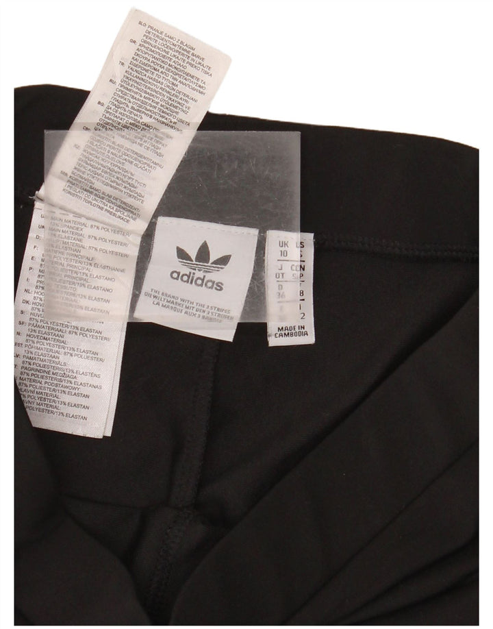 ADIDAS Damen Graphic Leggings UK 10 Small Schwarz Polyester