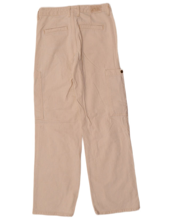 Zara Damen Cargo Loose Jeans EU 34 2XS W24 L30 Off White