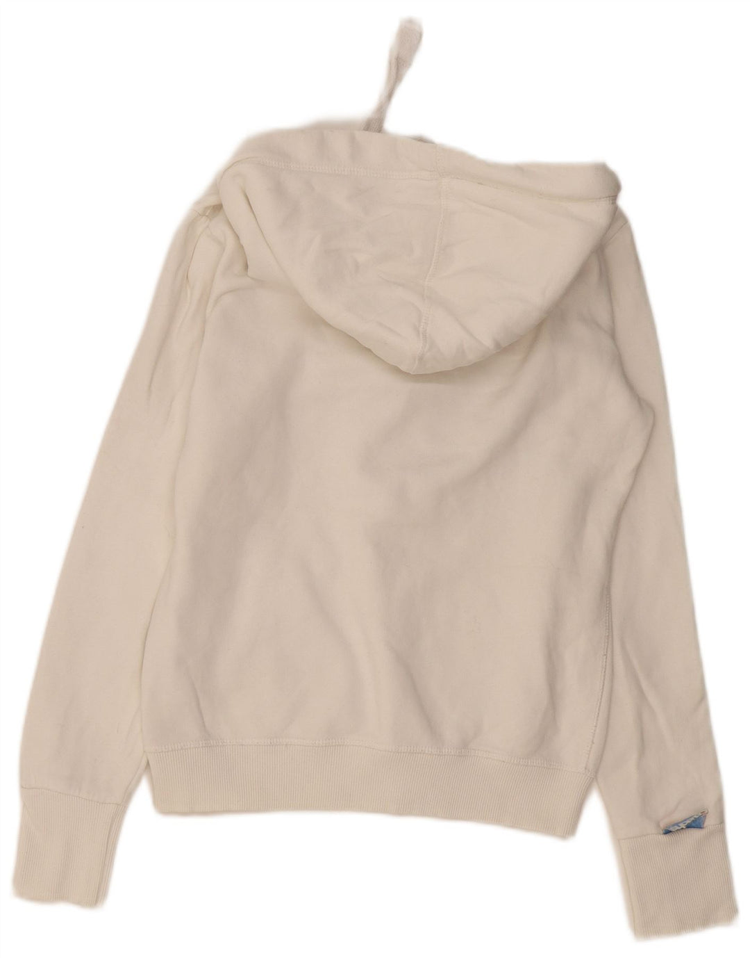 SUPERDRY Damen-Kapuzenpullover mit Grafik, UK 10, Größe S, weiße Baumwolle