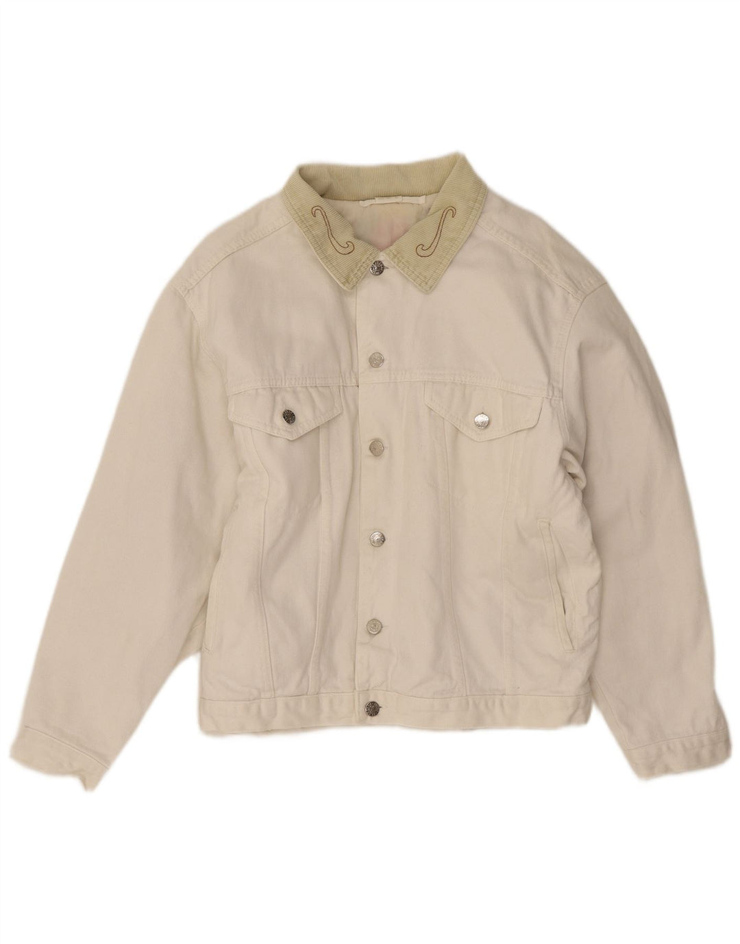 El Charro Herren Jeansjacke UK 36 Small White Floral