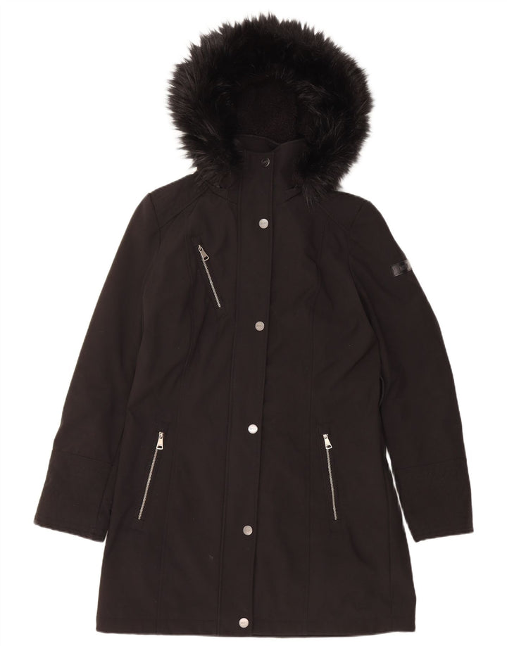 Dkny Damen-Parka mit Kapuze, UK 10, Größe S, Schwarz, Polyester