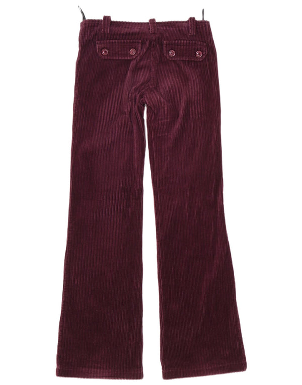 Vintage Damen Flare Cordhose EU 40 Medium W30 L34 Burgund