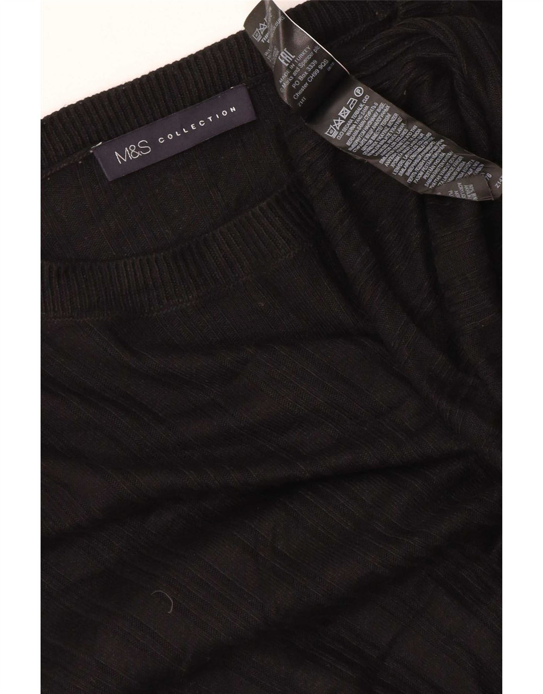 Marks & Spencer Damen Top Langarm UK 14 Large Schwarz Acryl