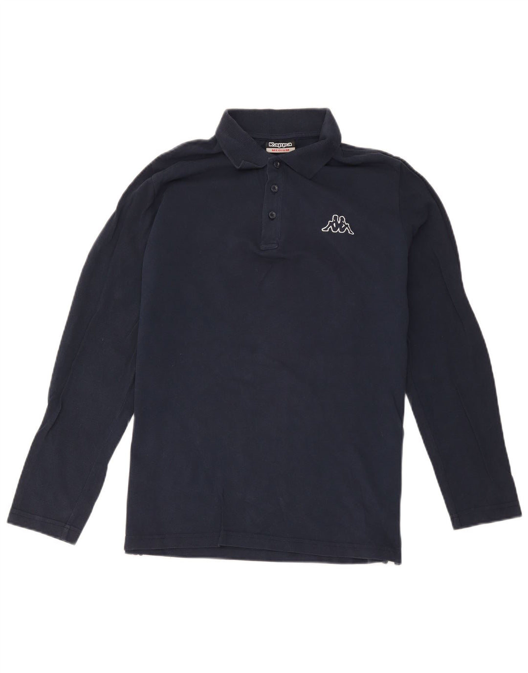 KAPPA Herren-Langarm-Poloshirt, mittelmarineblaue Baumwolle