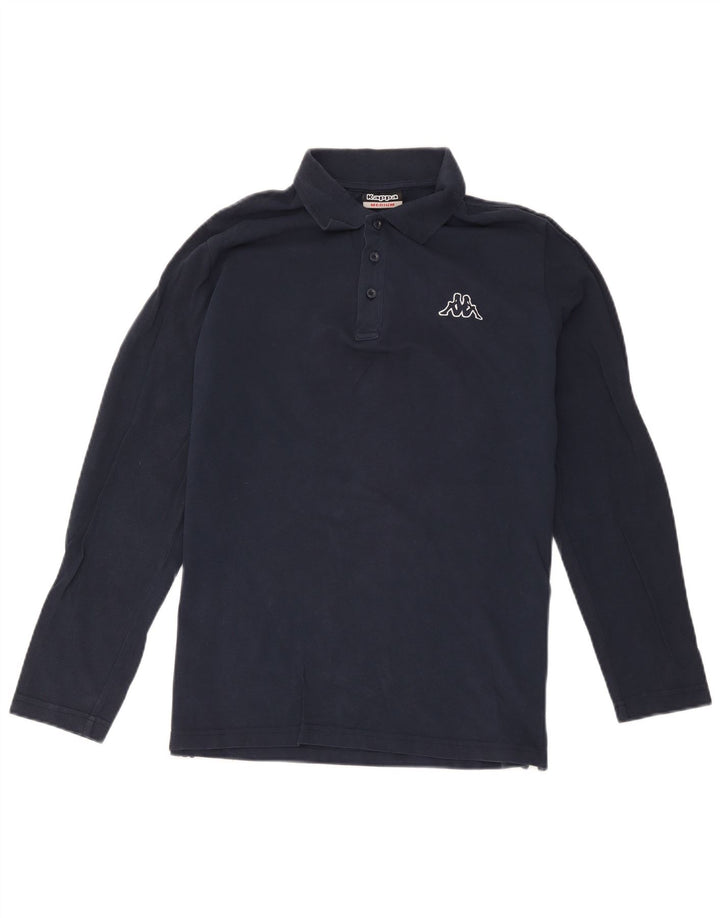 KAPPA Herren-Langarm-Poloshirt, mittelmarineblaue Baumwolle