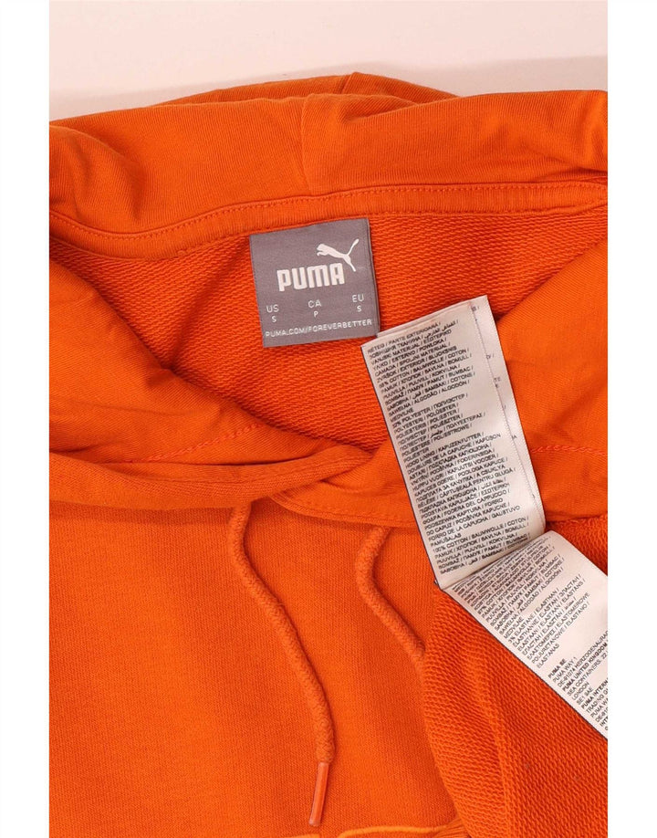 Puma Herren Graphic Hoodie Pullover Small Orange Baumwolle