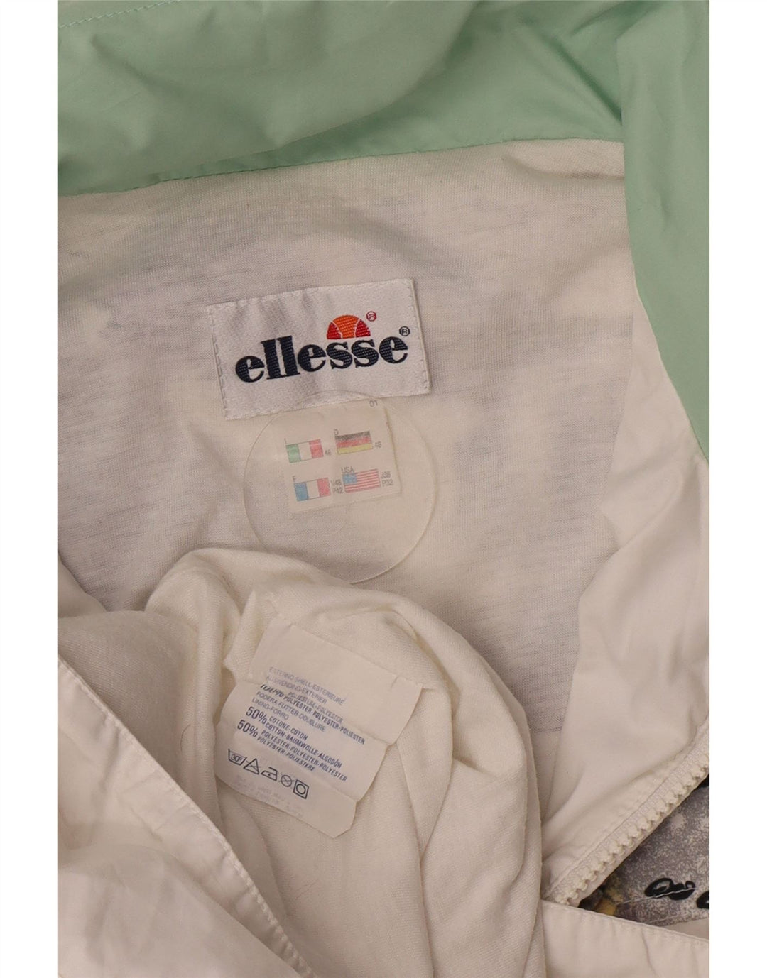 Ellesse Herren-Trainingsanzugoberteil, Jacke, IT 46, Größe S, Weiß, Farbblock-Polyester