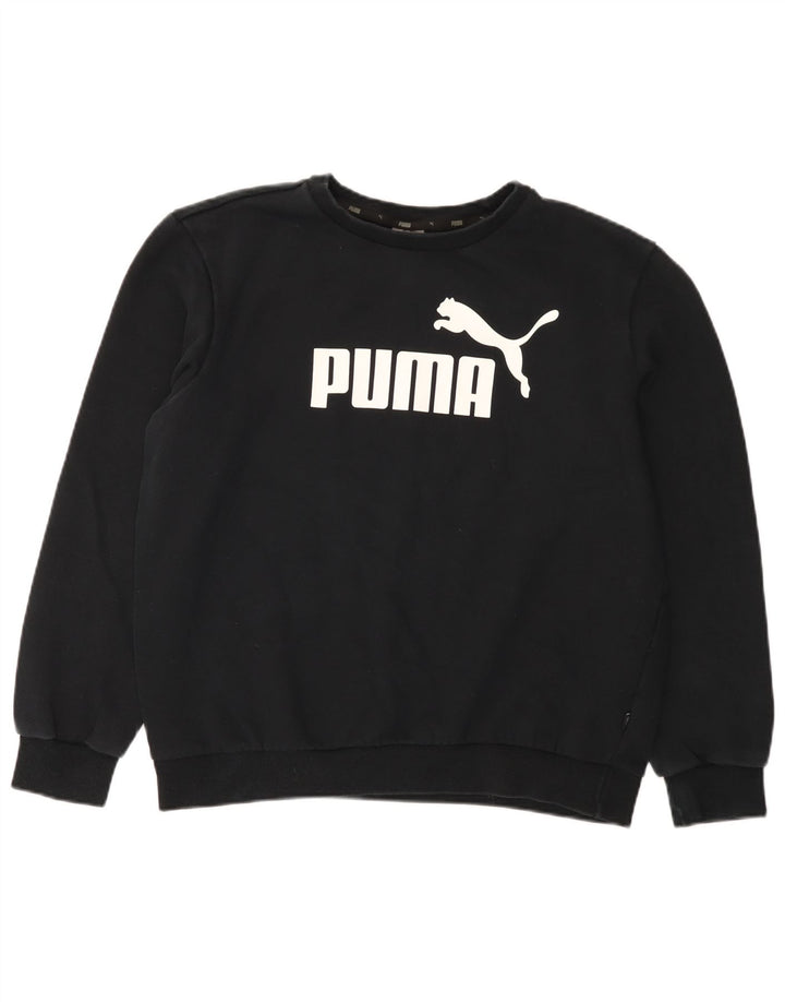 Puma Womens Graphic Oversized Sweatshirt Pullover UK 16 Große schwarze Baumwolle