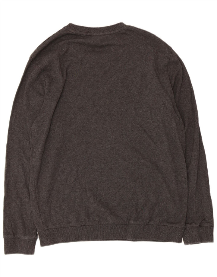 Hugo Boss Damen Sweatshirt Pullover UK 14 Mittelgraue geometrische Baumwolle